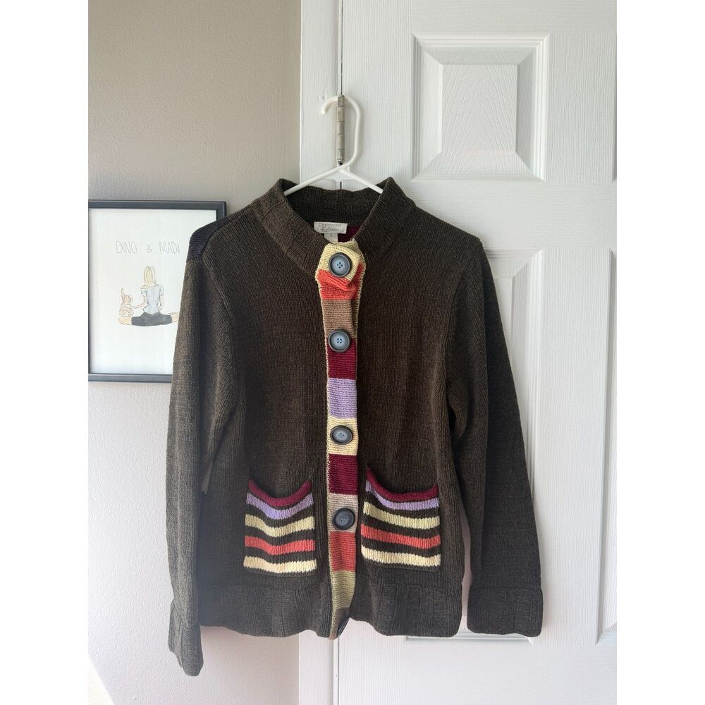 Christopher & Banks Fall Patchwork Cardigan Sweater